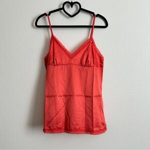 Guess Orange Satin Lace Adjustable Strap Camisole Size S